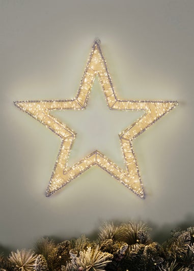 Charles Bentley White Indoor Outdoor 50cm Light Up Christmas Star