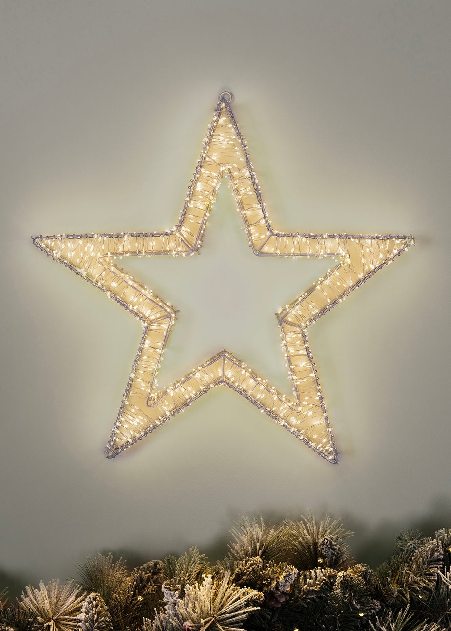 Charles Bentley White Indoor Outdoor 50cm Light Up Christmas Star