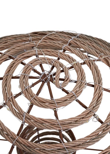 Charles Bentley Brown Set of three Indoor Outdoor Rattan Light Up Mushrooms