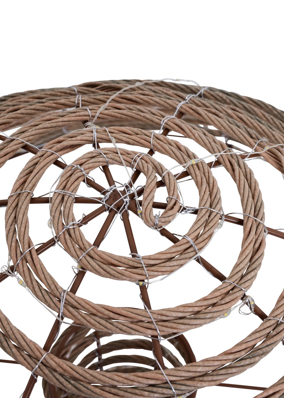 Charles Bentley Brown Set of three Indoor Outdoor Rattan Light Up Mushrooms