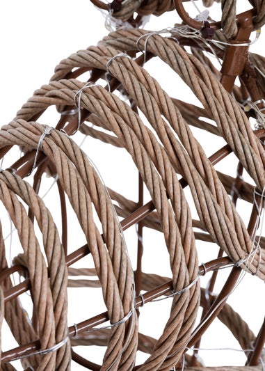 Charles Bentley Brown Large Rattan Light Up Reindeer