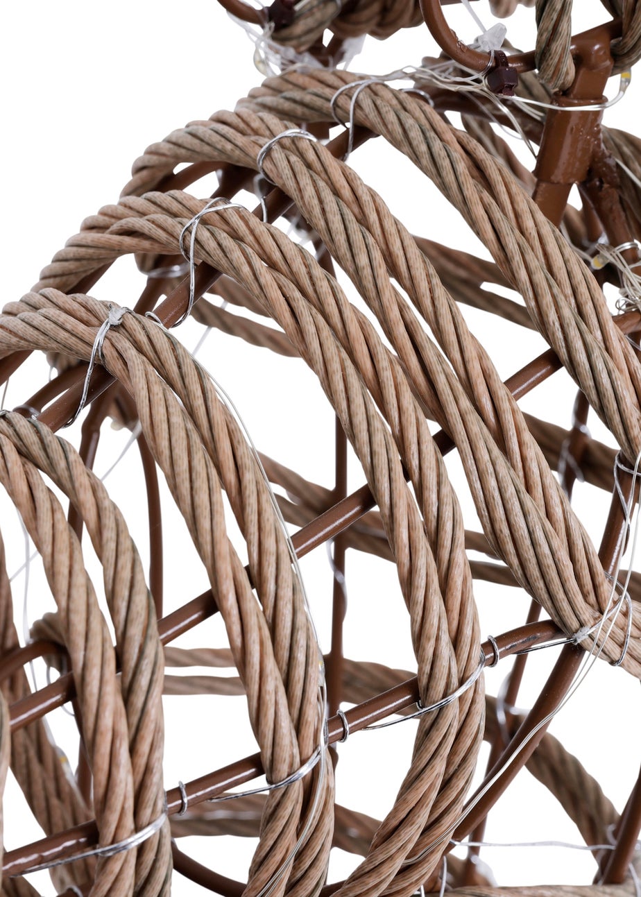 Charles Bentley Brown Large Rattan Light Up Reindeer