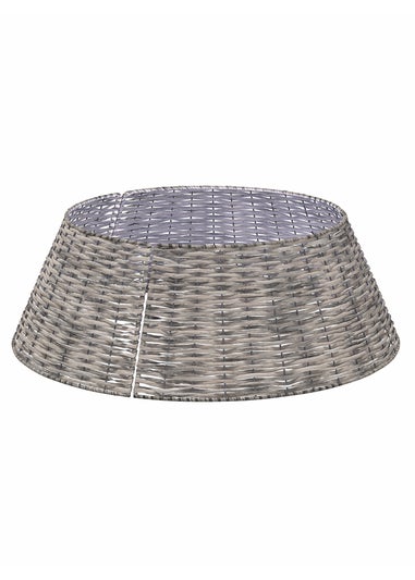 Charles Bentley Grey Medium 25cm Wicker Christmas Tree Skirt