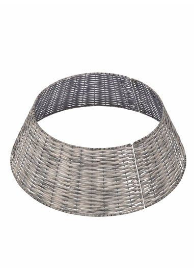 Charles Bentley Grey Medium 25cm Wicker Christmas Tree Skirt