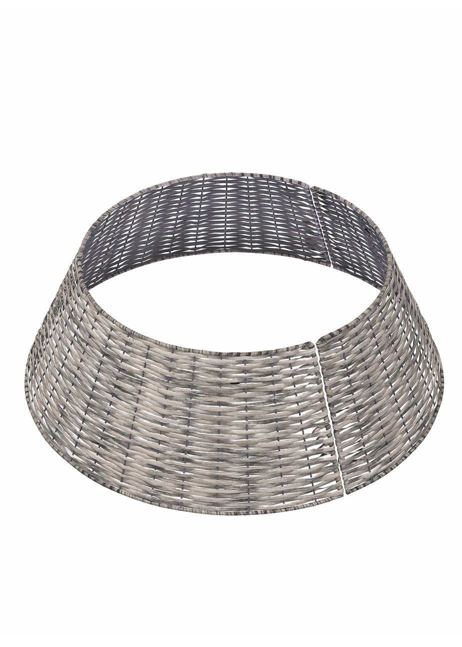 Charles Bentley Grey Medium 25cm Wicker Christmas Tree Skirt
