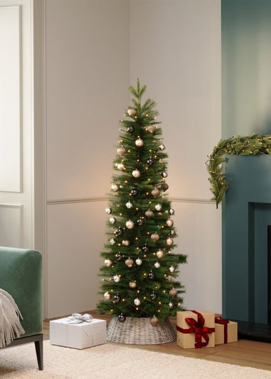 Charles Bentley Grey Medium 25cm Wicker Christmas Tree Skirt