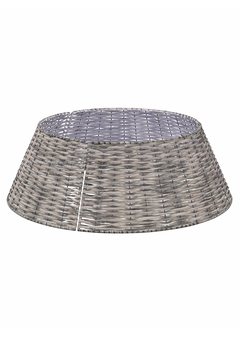 Charles Bentley Grey Large 28cm Wicker Christmas Tree Skirt