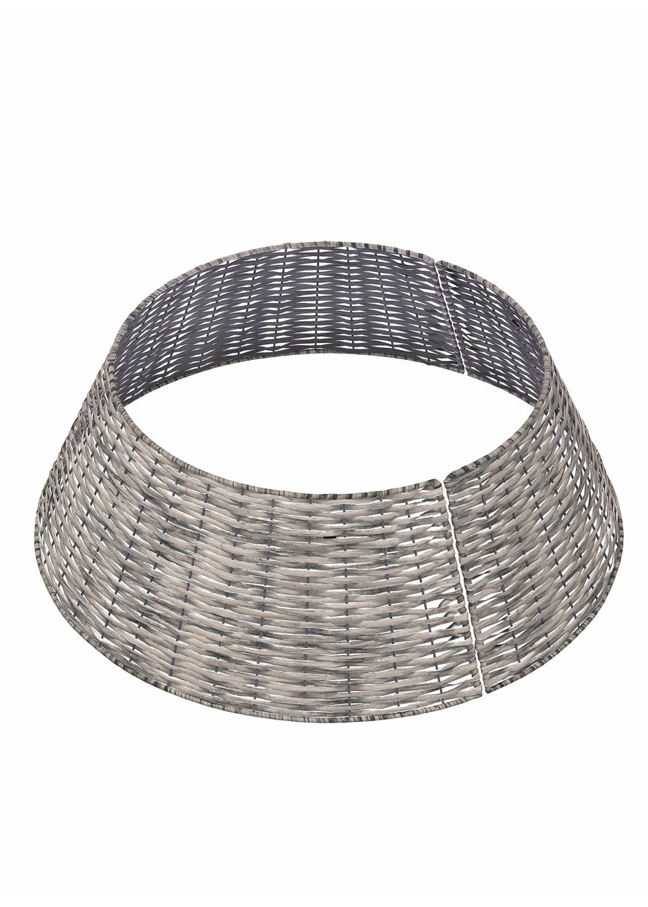 Charles Bentley Grey Large 28cm Wicker Christmas Tree Skirt