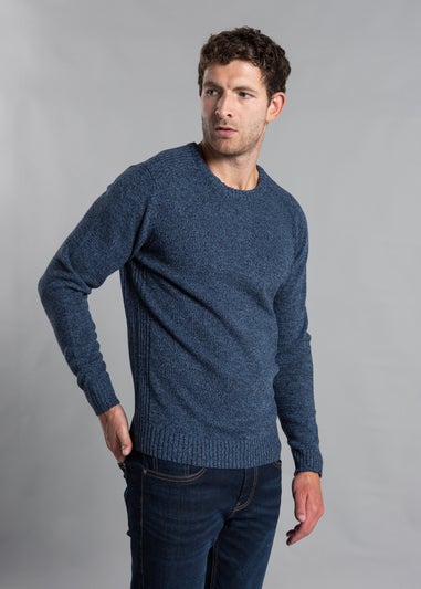 Kensington Eastside Navy Cotton Blend Crew Neck Twist Jumper