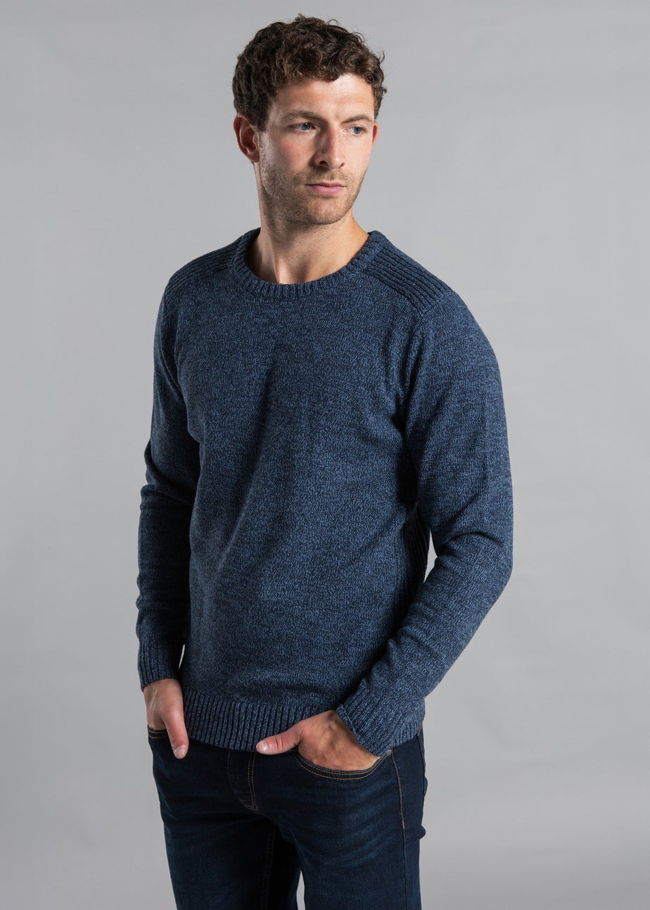 Kensington Eastside Navy Cotton Blend Crew Neck Twist Jumper