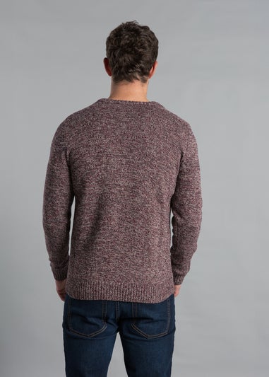 Kensington Eastside Burgundy Cotton Blend Crew Neck Twist Jumper