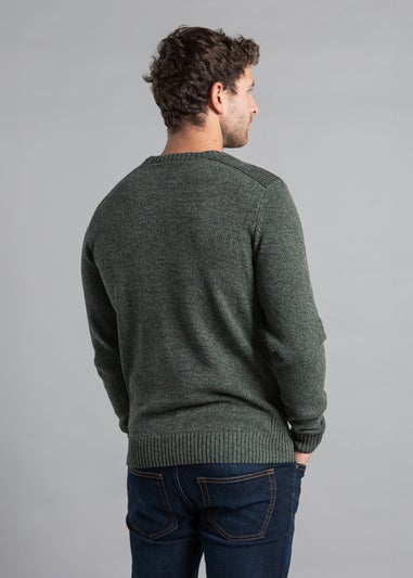 Kensington Eastside Khaki Cotton Blend Crew Neck Twist Jumper