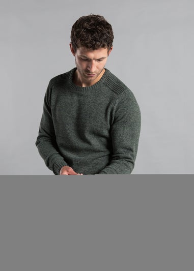 Kensington Eastside Khaki Cotton Blend Crew Neck Twist Jumper