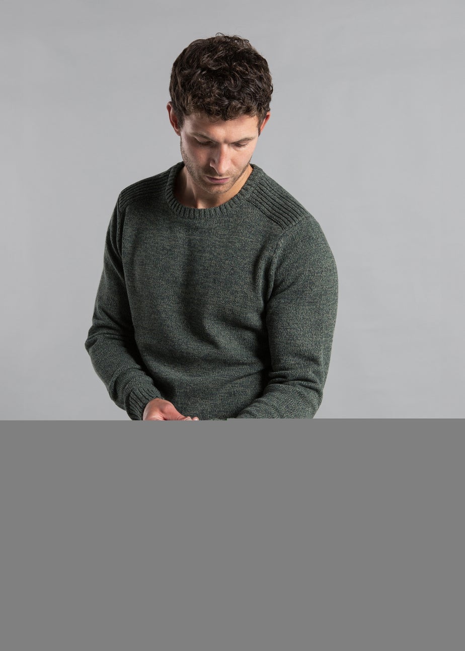 Kensington Eastside Khaki Cotton Blend Crew Neck Twist Jumper