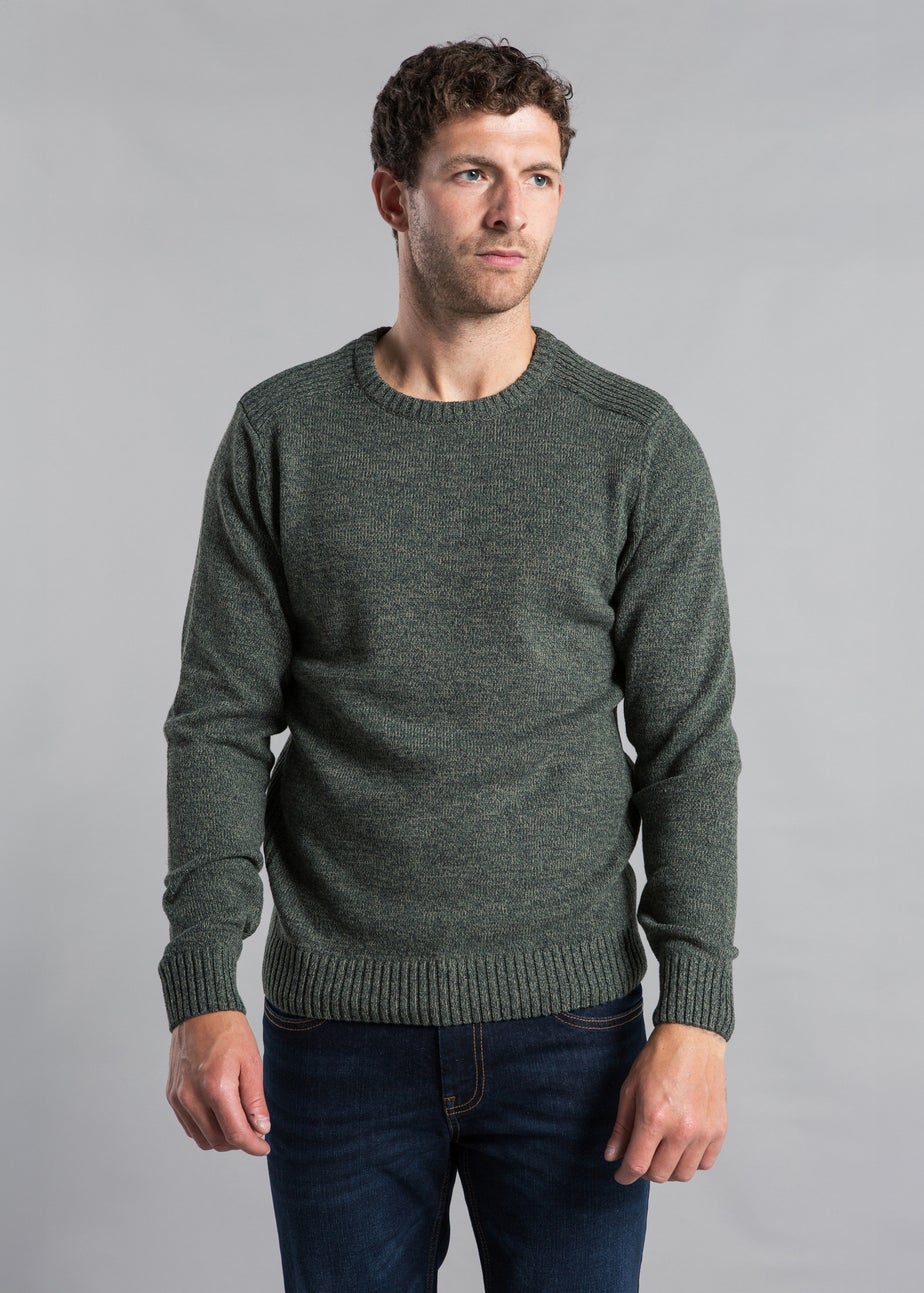 Kensington Eastside Khaki Cotton Blend Crew Neck Twist Jumper