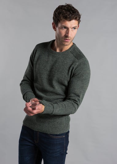 Kensington Eastside Khaki Cotton Blend Crew Neck Twist Jumper