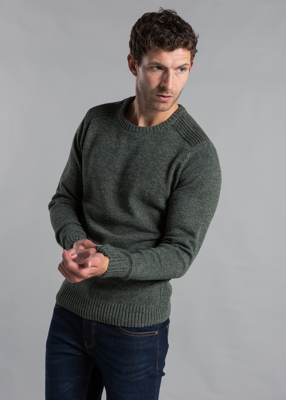 Kensington Eastside Khaki Cotton Blend Crew Neck Twist Jumper