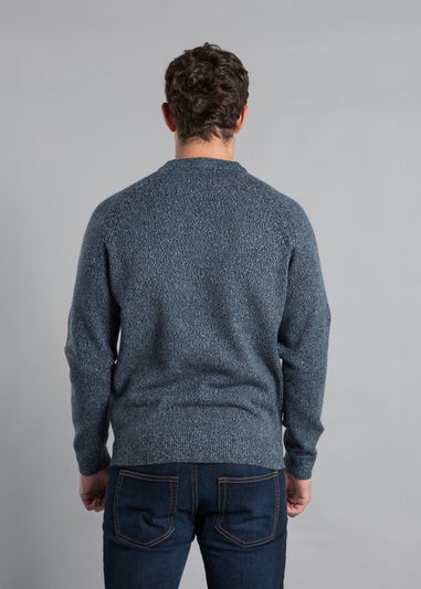 Kensington Eastside Blue Jersey Knit Raglan Crew Neck Jumper