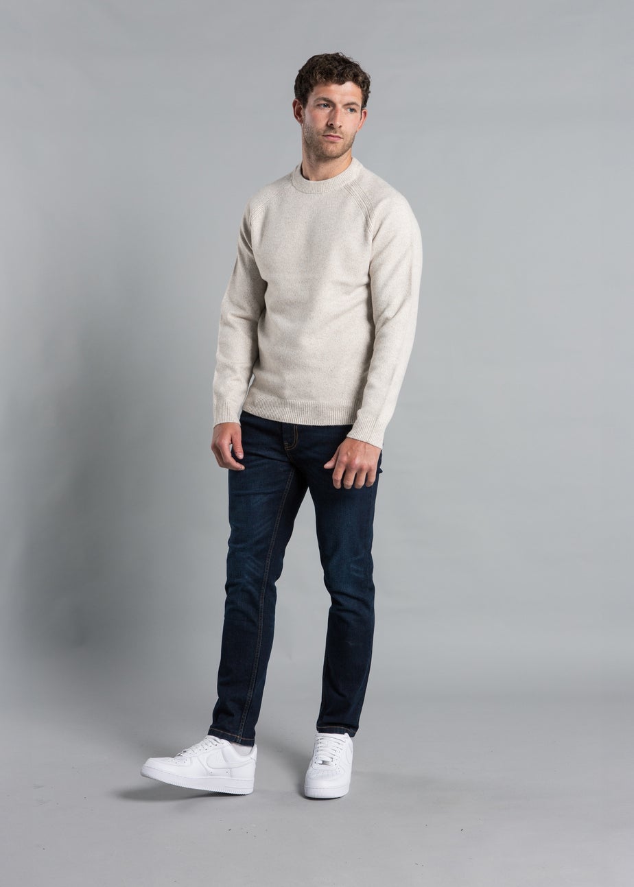 Kensington Eastside Natural Jersey Knit Raglan Crew Neck Jumper
