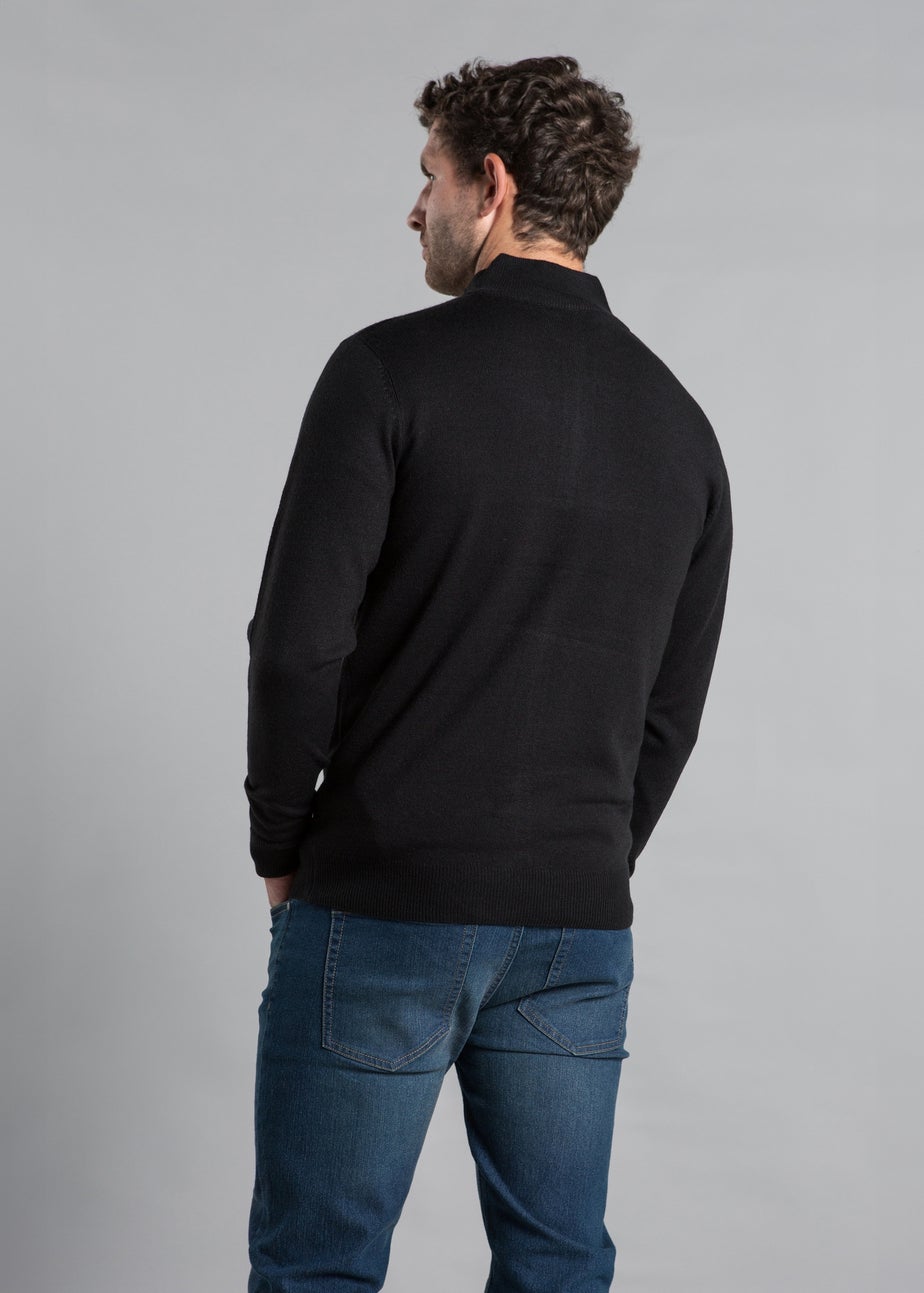 Kensington Eastside Black Funnel Neck Zip-Through Cardigan