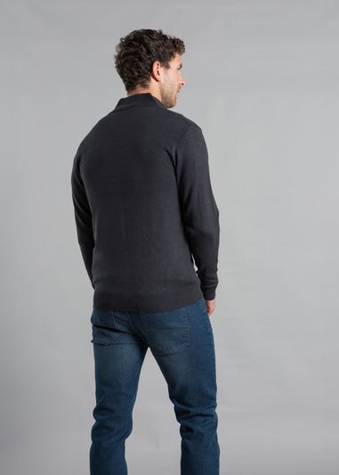 Kensington Eastside Charcoal Funnel Neck Zip-Through Cardigan