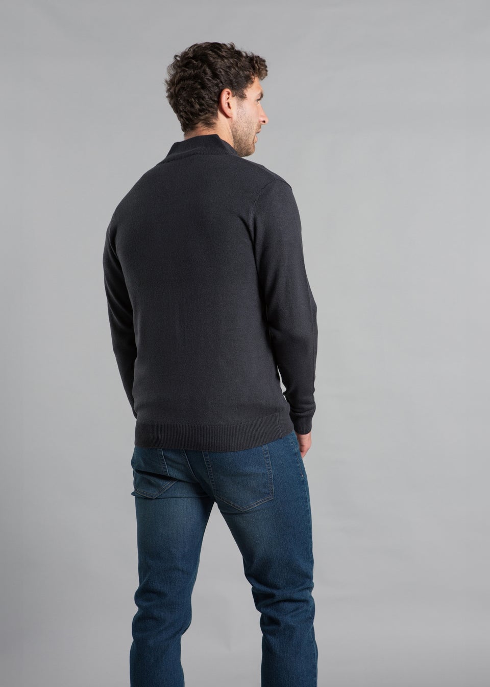 Kensington Eastside Charcoal Funnel Neck Zip-Through Cardigan