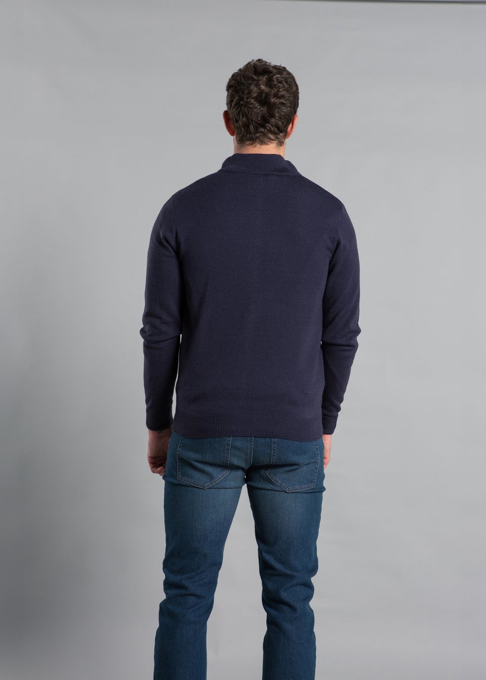Kensington Eastside Navy Funnel Neck Zip-Through Cardigan
