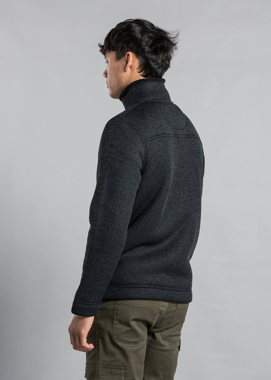 Kensington Eastside Charcoal Zip-Through Bonded Fleece Jumper
