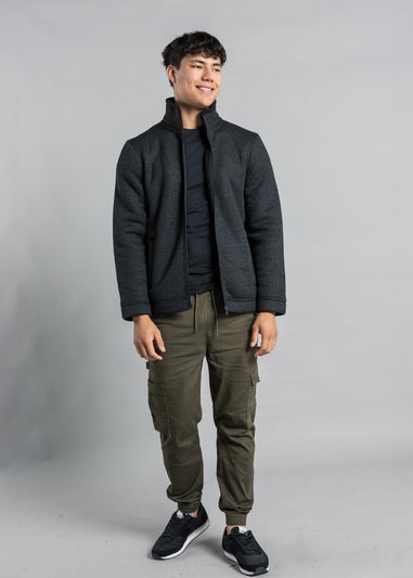 Kensington Eastside Charcoal Zip-Through Bonded Fleece Jumper