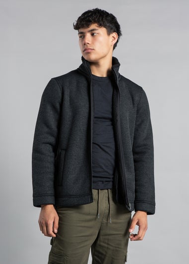 Kensington Eastside Charcoal Zip-Through Bonded Fleece Jumper