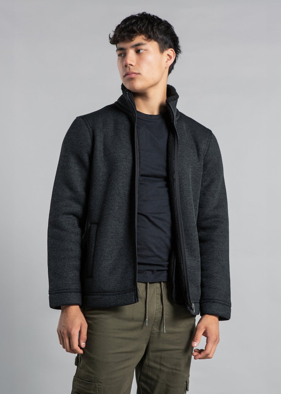 Kensington Eastside Charcoal Zip-Through Bonded Fleece Jumper