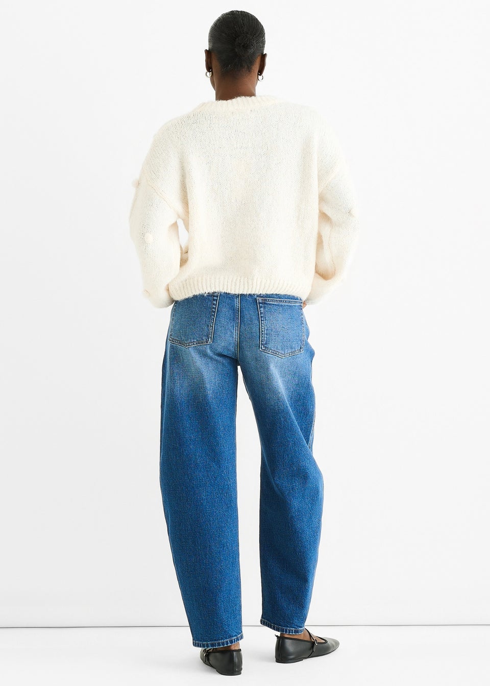 Gini London Cream Wool Mix Oversized Knit Jumper