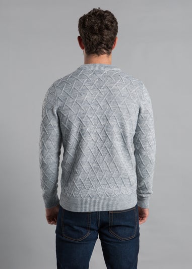 Kensington Eastside Grey Cable Knit Crew Neck Jumper