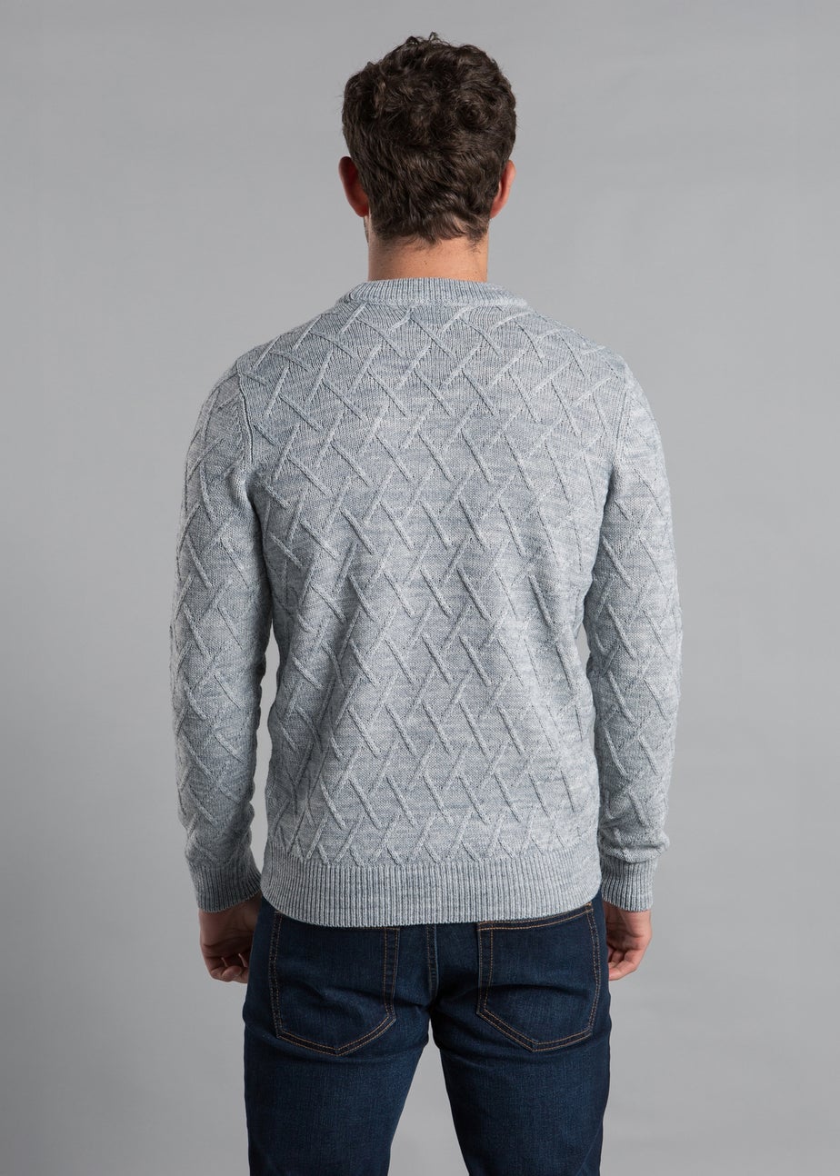 Kensington Eastside Grey Cable Knit Crew Neck Jumper