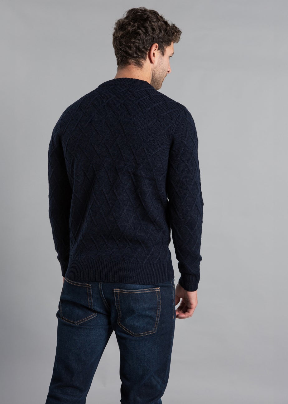 Kensington Eastside Navy Cable Knit Crew Neck Jumper