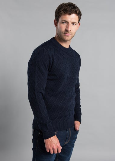 Kensington Eastside Navy Cable Knit Crew Neck Jumper