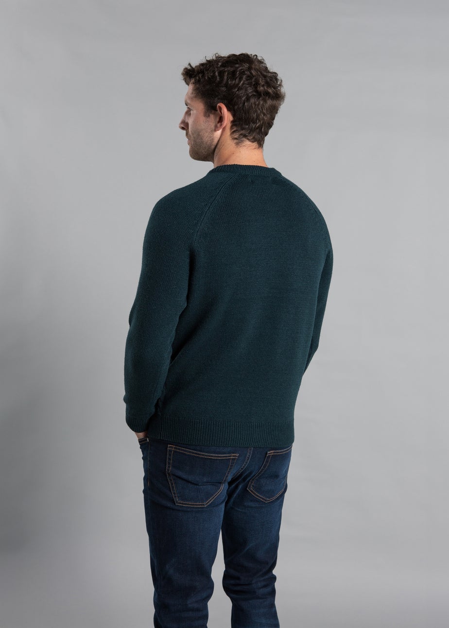 Kensington Eastside Emerald Crew Neck Knitted Jumper with Wool