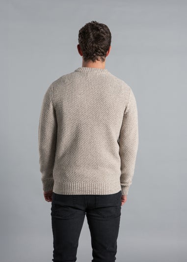 Kensington Eastside Natural Cable Knit Crew Neck Jumper with Wool