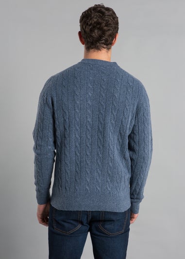 Kensington Eastside Navy Rope Cable Knit Crew Neck Jumper