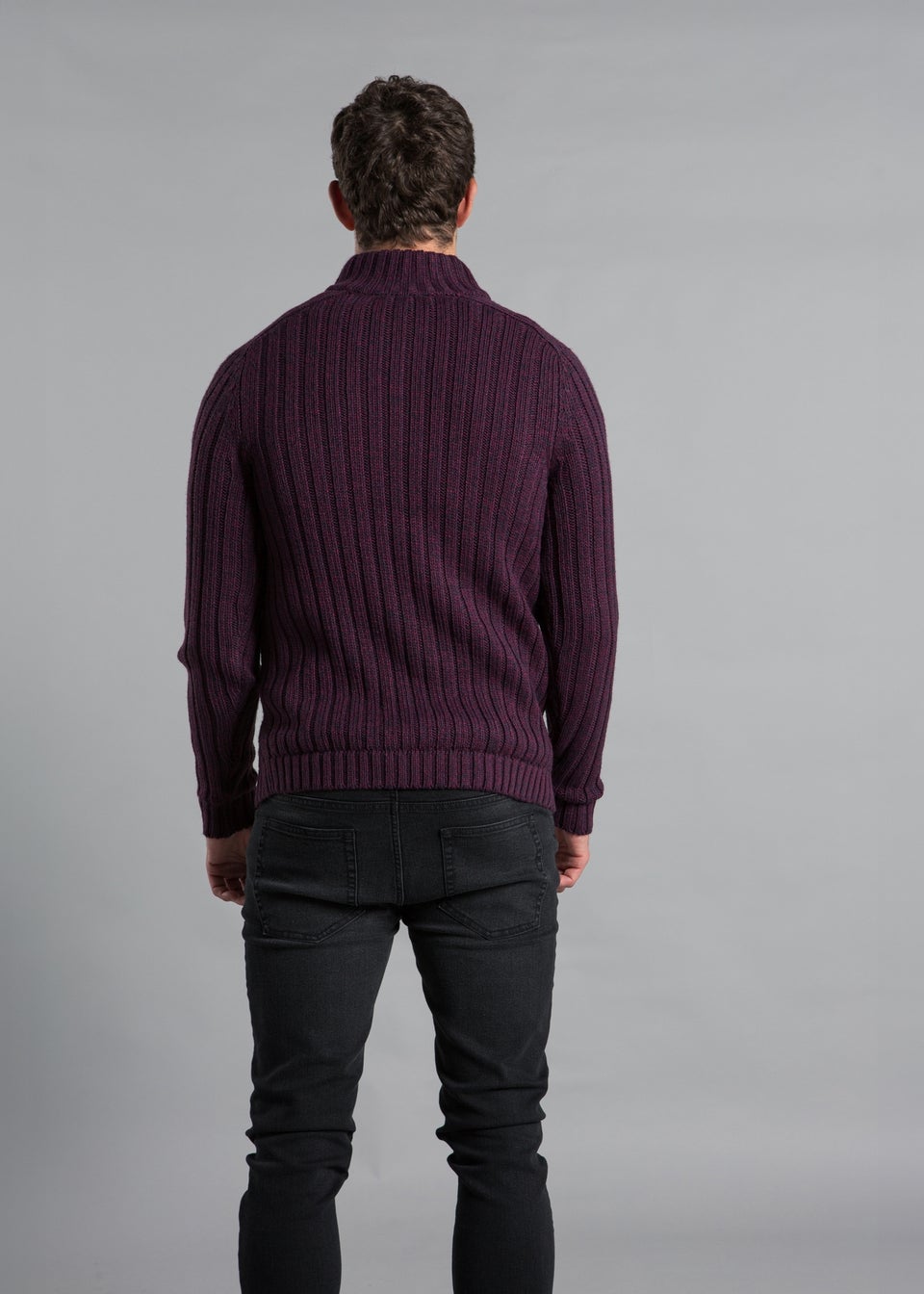 Kensington Eastside Navy 1/4 Zip Cable & Rib Jumper