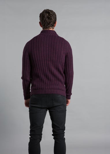Kensington Eastside Navy 1/4 Zip Cable & Rib Jumper