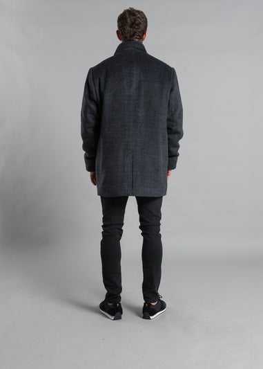 Kensington Eastside Grey Funnel Neck Coat with Wool