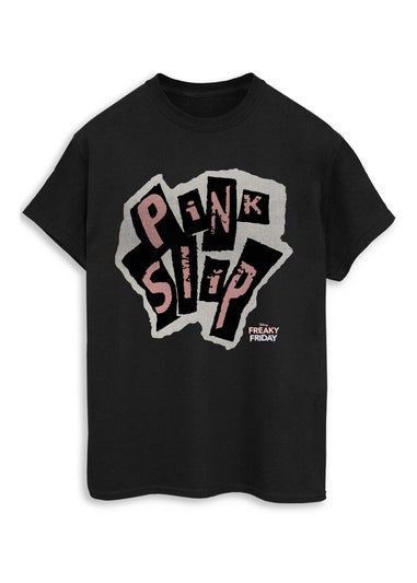 Disney Freaky Friday Pink Slip Black Graphic Boyfriend Fit T-Shirt