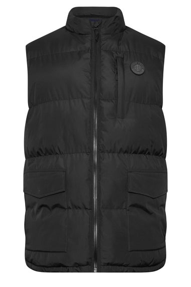 BadRhino Big & Tall Black Zip Through Gilet