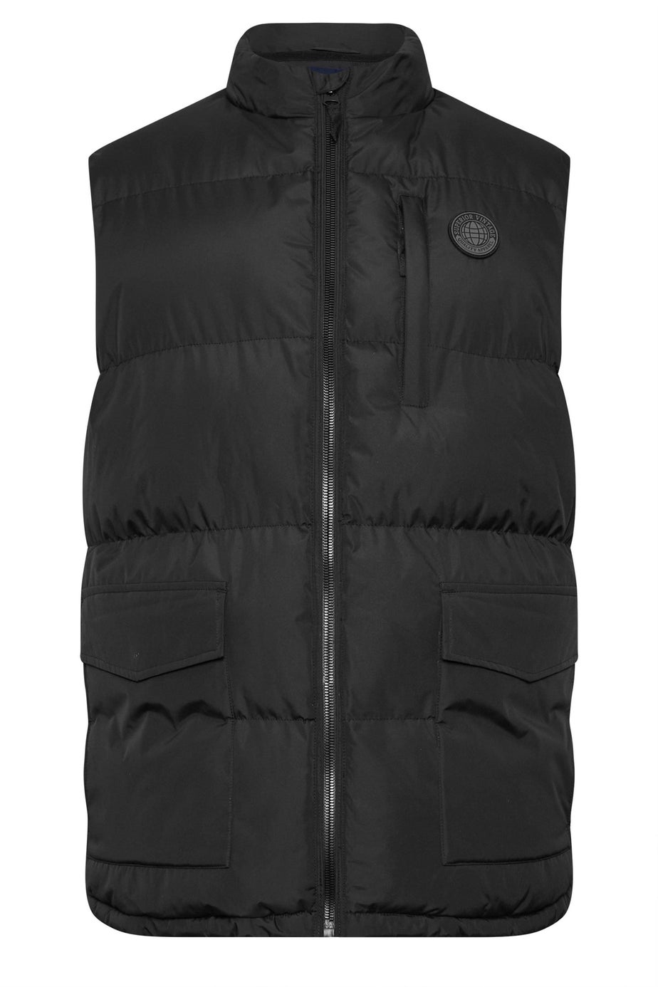 BadRhino Big & Tall Black Zip Through Gilet