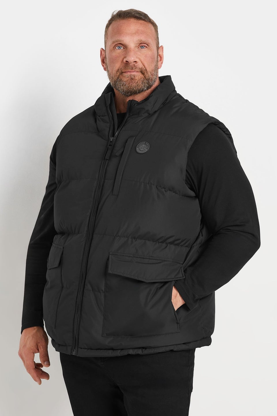 BadRhino Big & Tall Black Zip Through Gilet