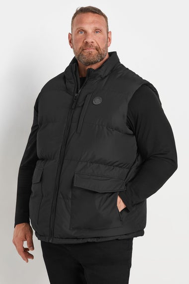 BadRhino Big & Tall Black Zip Through Gilet