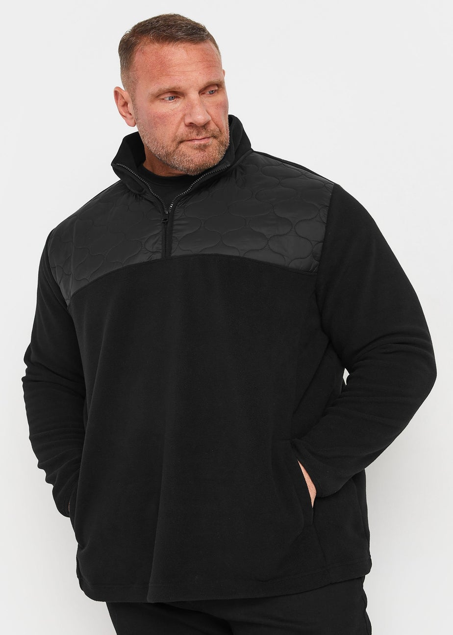 BadRhino Black Quarter Zip Quilted Fleece Jacket