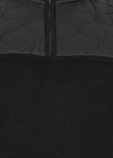 BadRhino Black Quarter Zip Quilted Fleece Jacket
