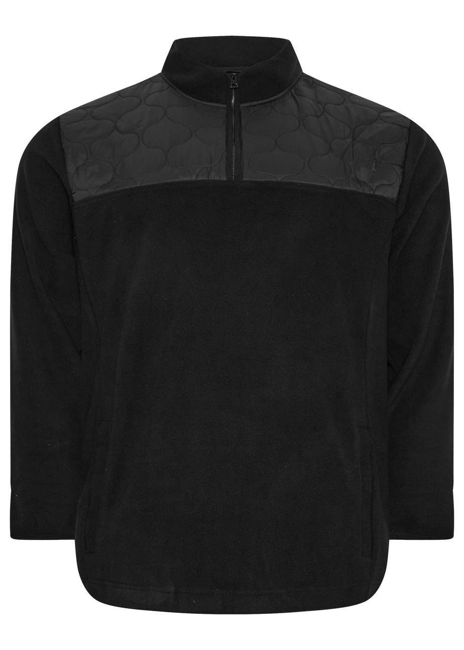 BadRhino Black Quarter Zip Quilted Fleece Jacket
